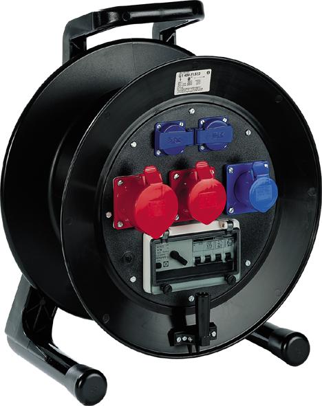 Connectra Kabelhaspel GT45 32A-combi 400 V / 230V met aardlek 40 meter kabel H07RN-F 5G4,0